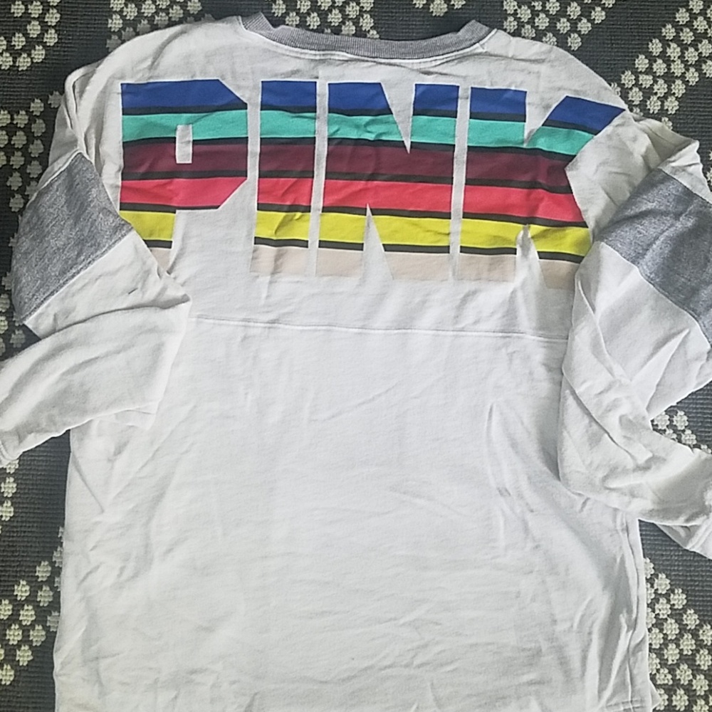 Pink varsity crew top